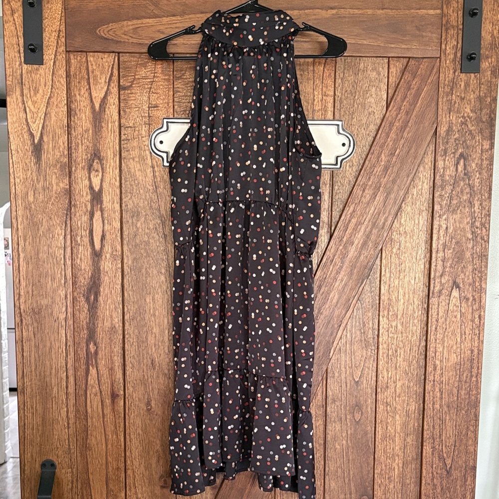 Maurices Black High Low Dress with Polka Dots